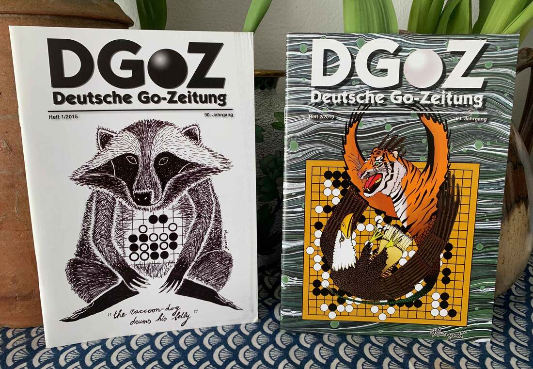 Covers of the Deutsche Go-Zeitung: volume 1, 2015 and volume 2, 2019.